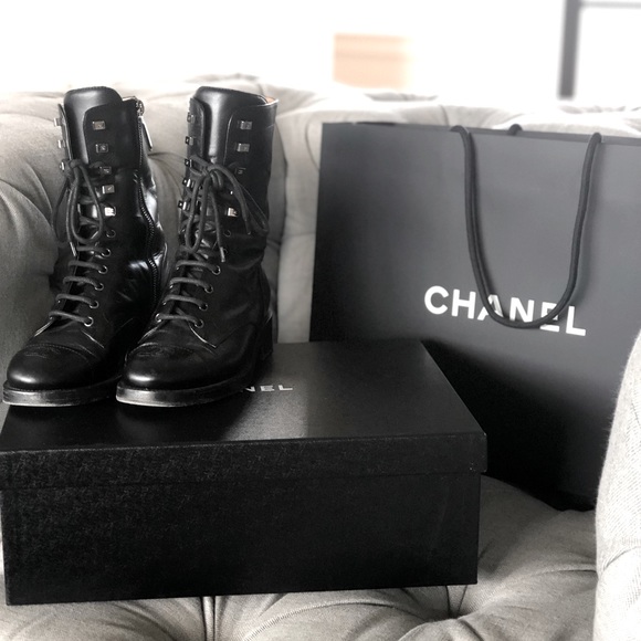 chanel combat boots